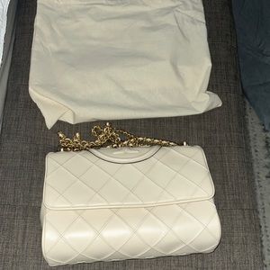 Tory Burch cream leather shoulder bag